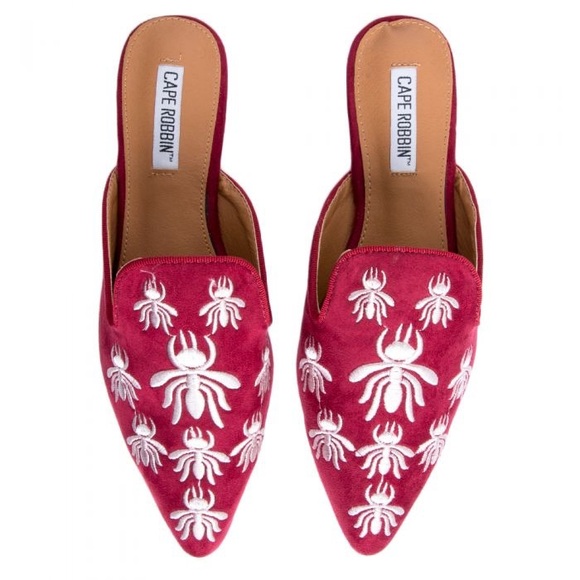 Cape Robbin Cell-18 Embroidered Mules in Wine Sz 6.5 - Picture 2 of 16